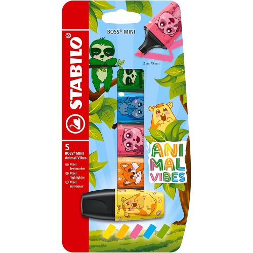 EVIDENZIATORI STABILO MINI ANIMAL VIBES 5 PZ B-62416-10